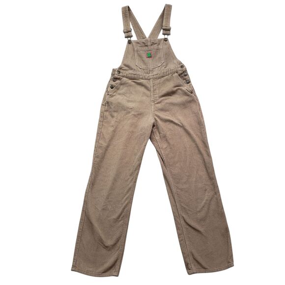 Empyre Suzie Corduroy Bib Overalls Medium Beige Pockets Grunge Skater Y2K - Picture 8 of 14